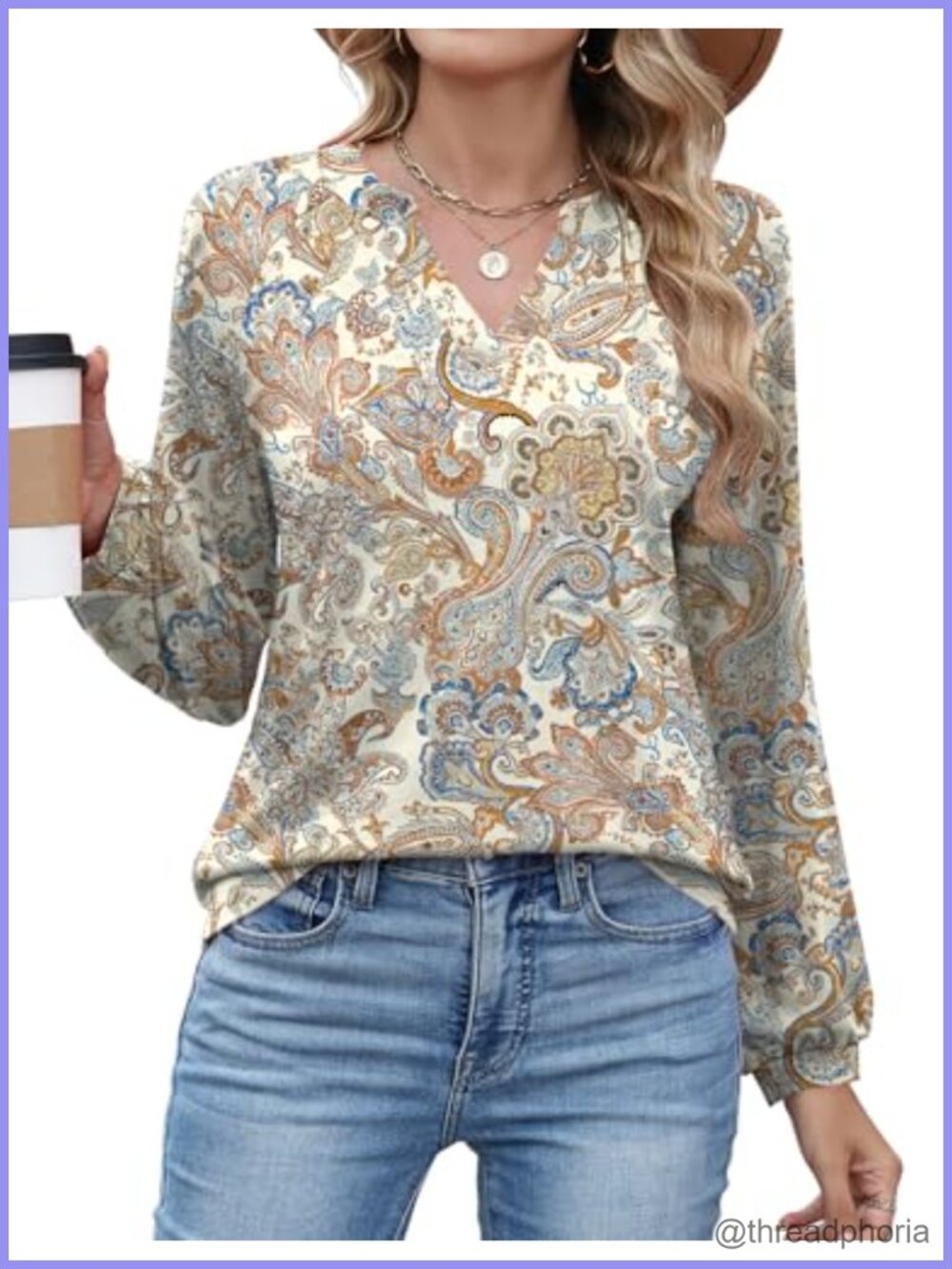 V Neck Blouse Lantern Long Sleeve Raglan Work Top